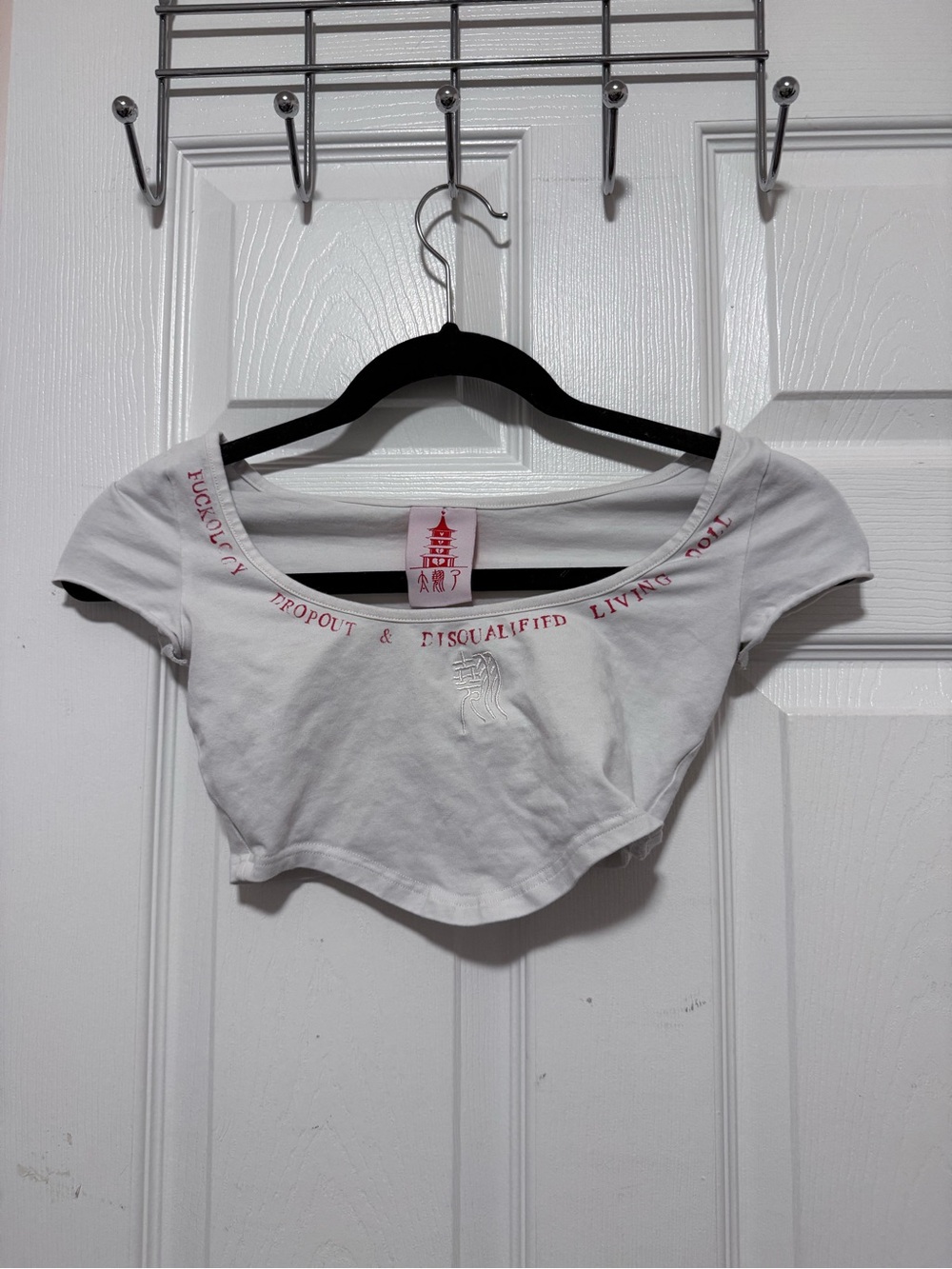 Women's White Graphic Cropped Top (Vivienne Westwood Style)